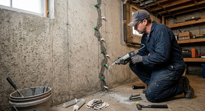 Cracked Basement Floor Repair in Port Angeles, WA