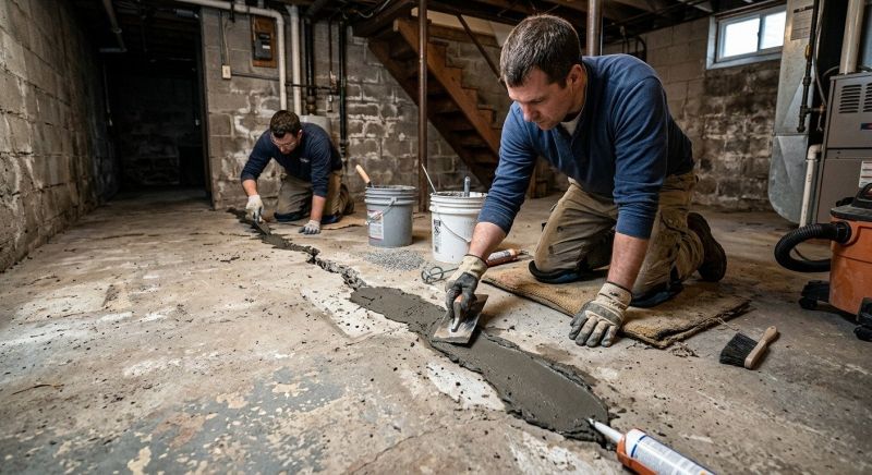 Cracked Basement Floor Repair in Port Angeles, WA